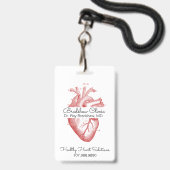 Hartanatoom of anatomisch hart van een hartkliniek badge (Voorzijde met lanyard)