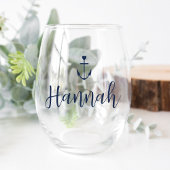 Hartanker gepersonaliseerde naam vrijgezellenfeest wijnglas zonder voet