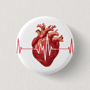 hartarts cardioloog Ik hoor je Compassie Ronde Button 3,2 Cm