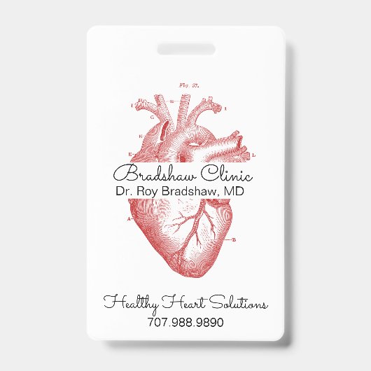 Hartarts of hartkliniek anatomisch hart badge (Voorzijde)