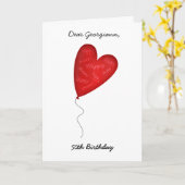 Hartballon 50e of elk jaar verjaardagsgroet kaart (Gele Bloem)