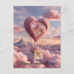 Hartballon van liefdesbrieven ontwerp ansichtkaart briefkaart
