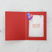 Hartballon verjaardag in wolken kaart (Binnen)