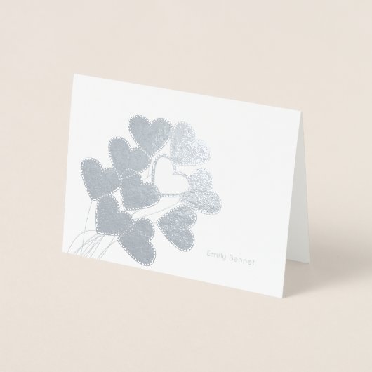 Hartballonnen briefpapier folie kaarten (Voorkant)