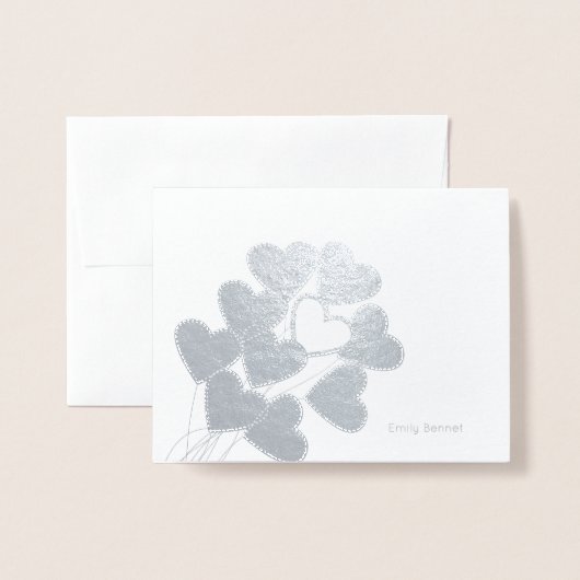 Hartballonnen briefpapier folie kaarten (Voorkant met envelop)