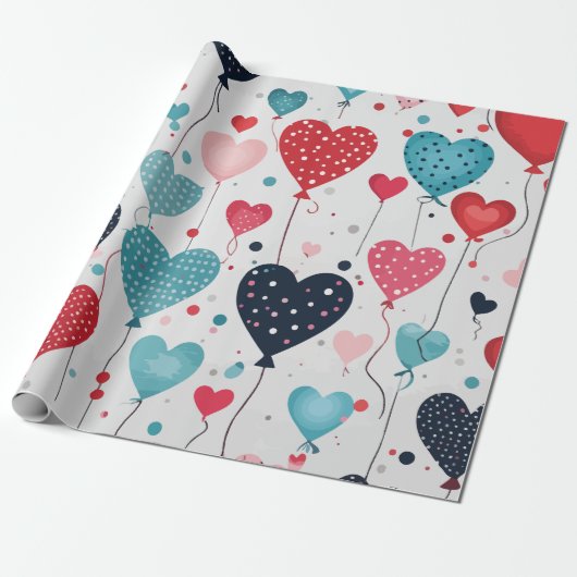 Hartballonnen Cadeaupapier (Uitgerold)