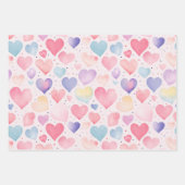 Hartballonnen Cup Cakes Wrapping Paper Set van 3 (Voorkant)