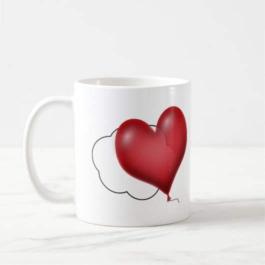 Hartballonnen en wolken liefde koffiemok (Links)