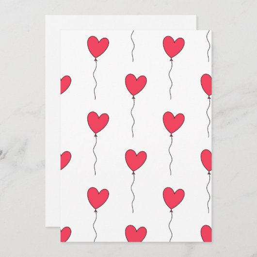 Hartballonnen Feestdagenkaart (Voorkant / Achterkant)