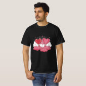 Hartballonnen in de wolken - Romantische Valentijn T-shirt (Voorkant volledig)