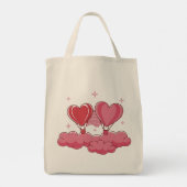 Hartballonnen in de wolken - Romantische Valentijn Tote Bag (Achterkant)