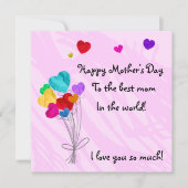 Hartballonnen in papiersnijden - Fijne moederdag Kaart (Voorkant)