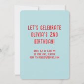 Hartballonnen Kids Verjaardag Fotouitnodiging Kaart (Achterkant)