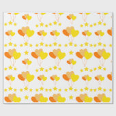 hartballonnen met sterren cadeaupapier (Vlak)