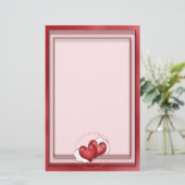 Hartballonnen met weinig hart briefpapier (Staand voorkant)