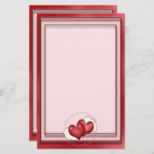 Hartballonnen met weinig hart briefpapier (Voorkant / Achterkant)