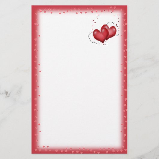 Hartballonnen met weinig hart briefpapier (Voorkant)