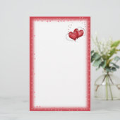 Hartballonnen met weinig hart briefpapier (Staand voorkant)