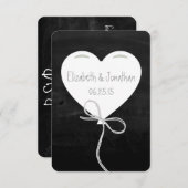 Hartballonnen op een Chalkboard RSVP (Voorkant / Achterkant)