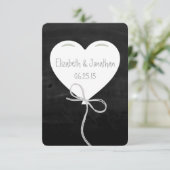 Hartballonnen op een Chalkboard RSVP (Staand voorkant)