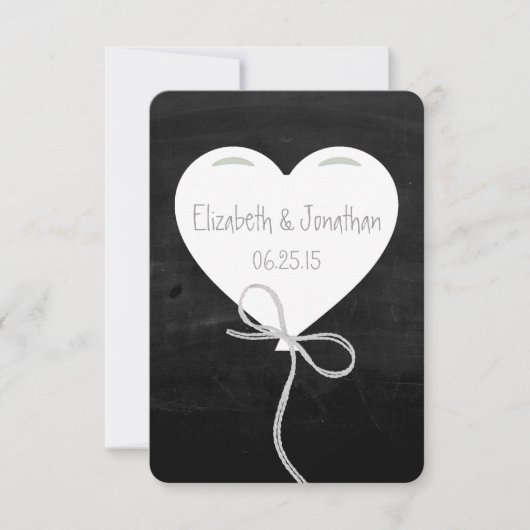 Hartballonnen op een Chalkboard RSVP (Voorkant)