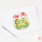 Hartballonnen Ronde Sticker (Envelop)