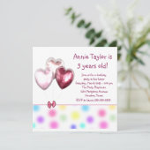 Hartballonnen Roze Meisjes 5e Verjaardagsfeest Kaart (Staand voorkant)