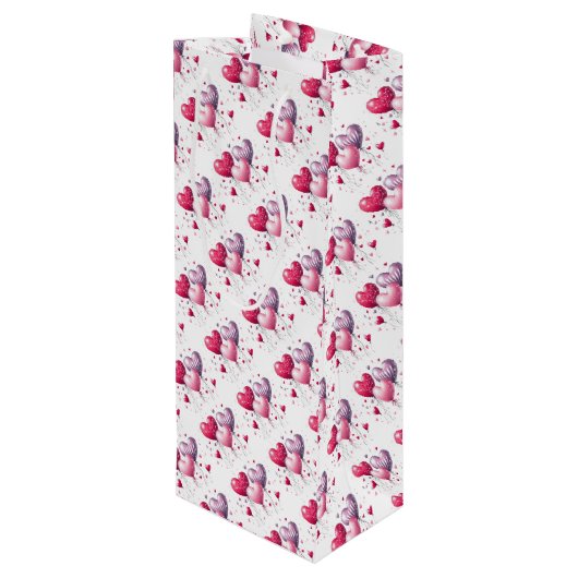 Hartballonnen Valentijn Wijn Cadeautas (Achterkant Gekanteld)