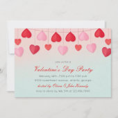 Hartballonnen Valentijnsdag Feest Uitnodiging (Voorkant)