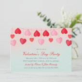 Hartballonnen Valentijnsdag Feest Uitnodiging (Staand voorkant)