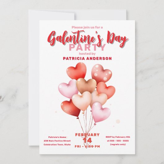 Hartballonnen viering van Galentijnsdag Kaart (Voorkant)