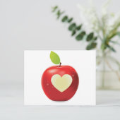 Hartbeet rode appel briefkaart (Staand voorkant)