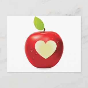 Hartbeet rode appel briefkaart