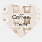 Hartbekers voor koffie met room hart sticker (Voorkant)