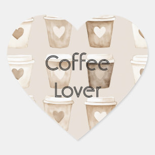 Hartbekers voor koffie met room hart sticker