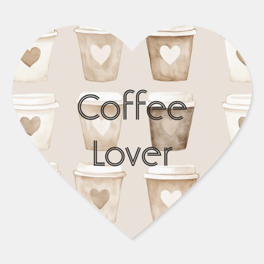 Hartbekers voor koffie met room hart sticker (Voorkant)
