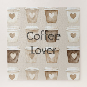Hartbekers voor koffie met room legpuzzel