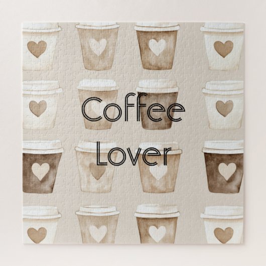 Hartbekers voor koffie met room legpuzzel (Verticaal)