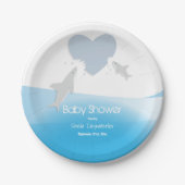 Hartbeten en haaien | Baby shower papier Bord (Voorkant)