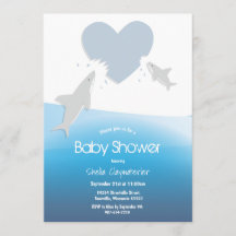 Hartbeten en haaien | Uitnodiging voor Baby shower