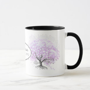 Hartblad Lavendel Boom Vintage Vogel Bruiloft Mok