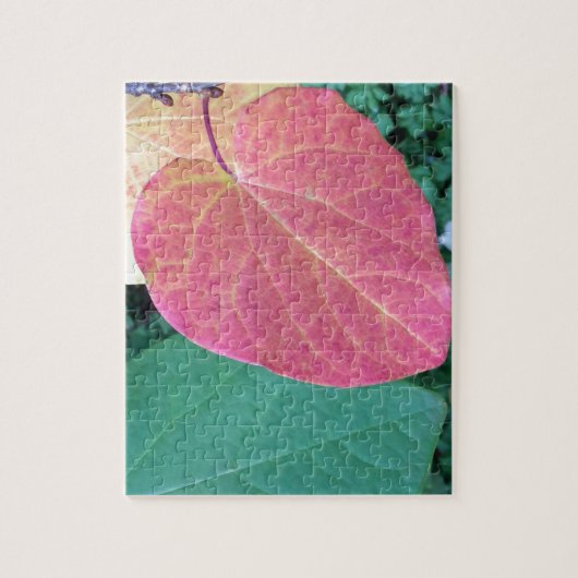Hartbladeren van Geel Rood Groen - Legpuzzel (Verticaal)