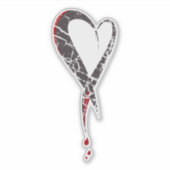 Hartbloeding. Gewonde droevig hart. Duisternis. Sticker (Voorkant)