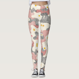 Hartbloem camouflagepatroon leggings