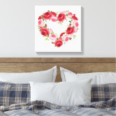 Hartbloem krans, liefde canvas afdruk (Insitu (Slaapkamer))