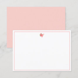 Hartbloem Monogrammus roze noot Kaart