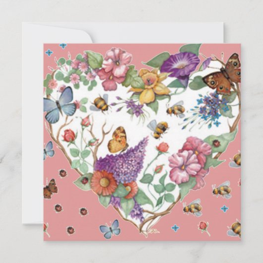 Hartbloemen Feestdagenkaart (Voorkant)