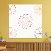 Hartbloemen op lichtbeige canvas afdruk (Insitu (Woonkamer))