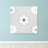 Hartbloemen op lichtgrijs canvas afdruk (Insitu (Houten vloer))