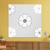 Hartbloemen op lichtgrijs canvas afdruk (Insitu (Woonkamer))